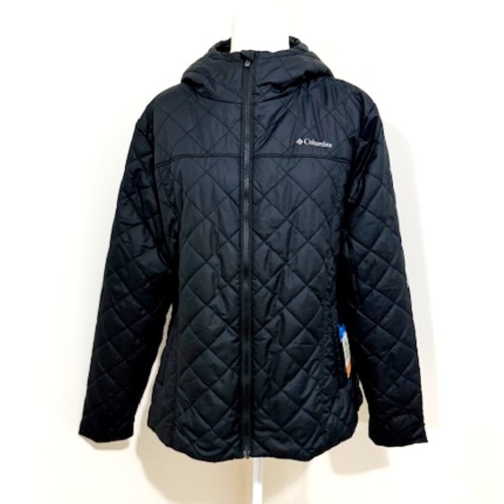 Columbia Copper Crest II Hooded Jacket Black Omni Shield Fleece Lined XXL NWT